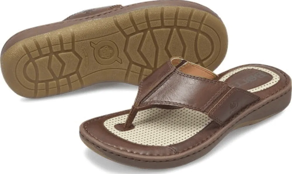 Born Men's Corvo Dark Tan Leather Thong Sandal BM0006916-TN