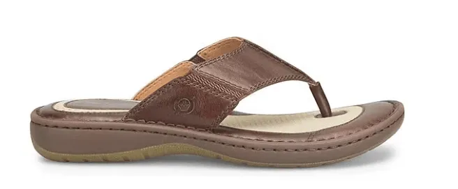 Born Men's Corvo Dark Tan Leather Thong Sandal BM0006916-TN