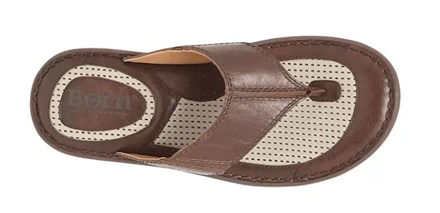 Born Men's Corvo Dark Tan Leather Thong Sandal BM0006916-TN