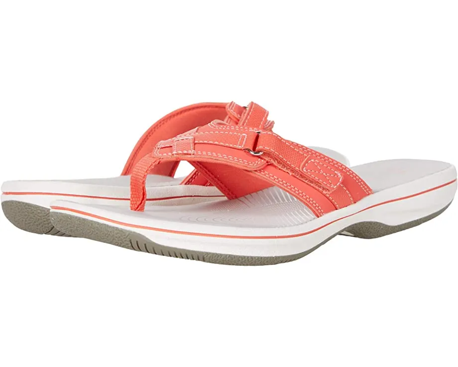 Breeze Sea Clarks sandals, bright coral synthetic