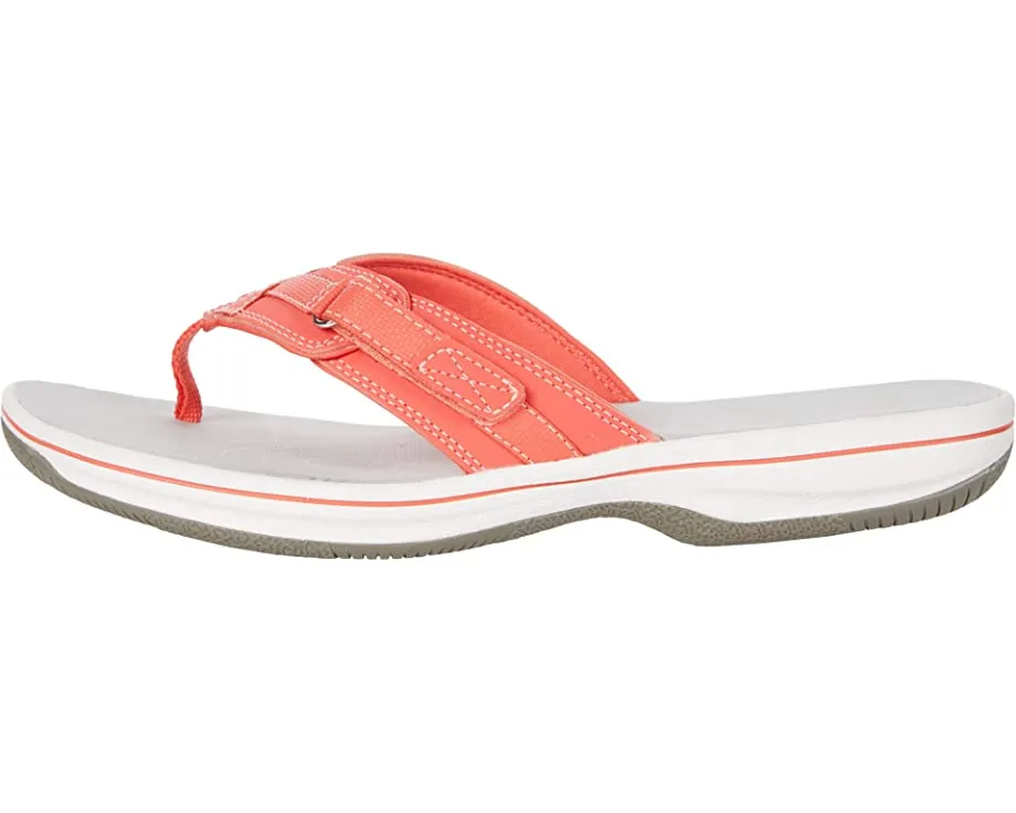 Breeze Sea Clarks sandals, bright coral synthetic