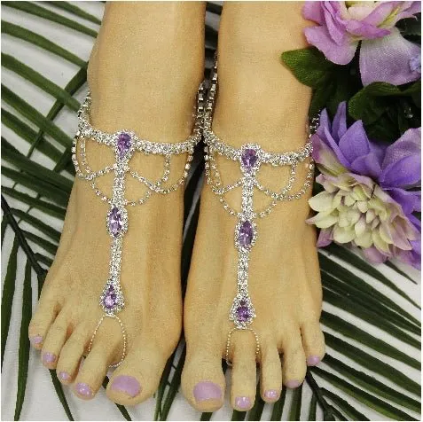 BRIDE  wedding barefoot sandals - lavender