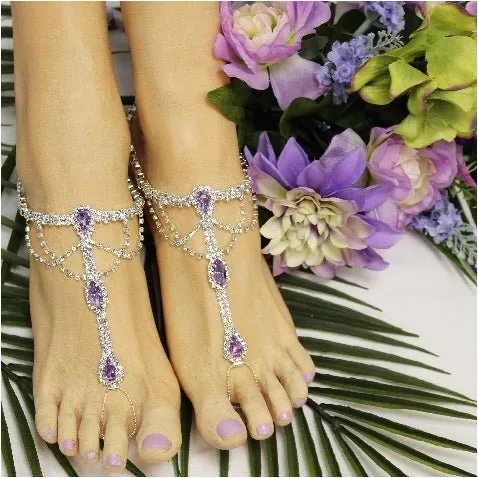 BRIDE  wedding barefoot sandals - lavender