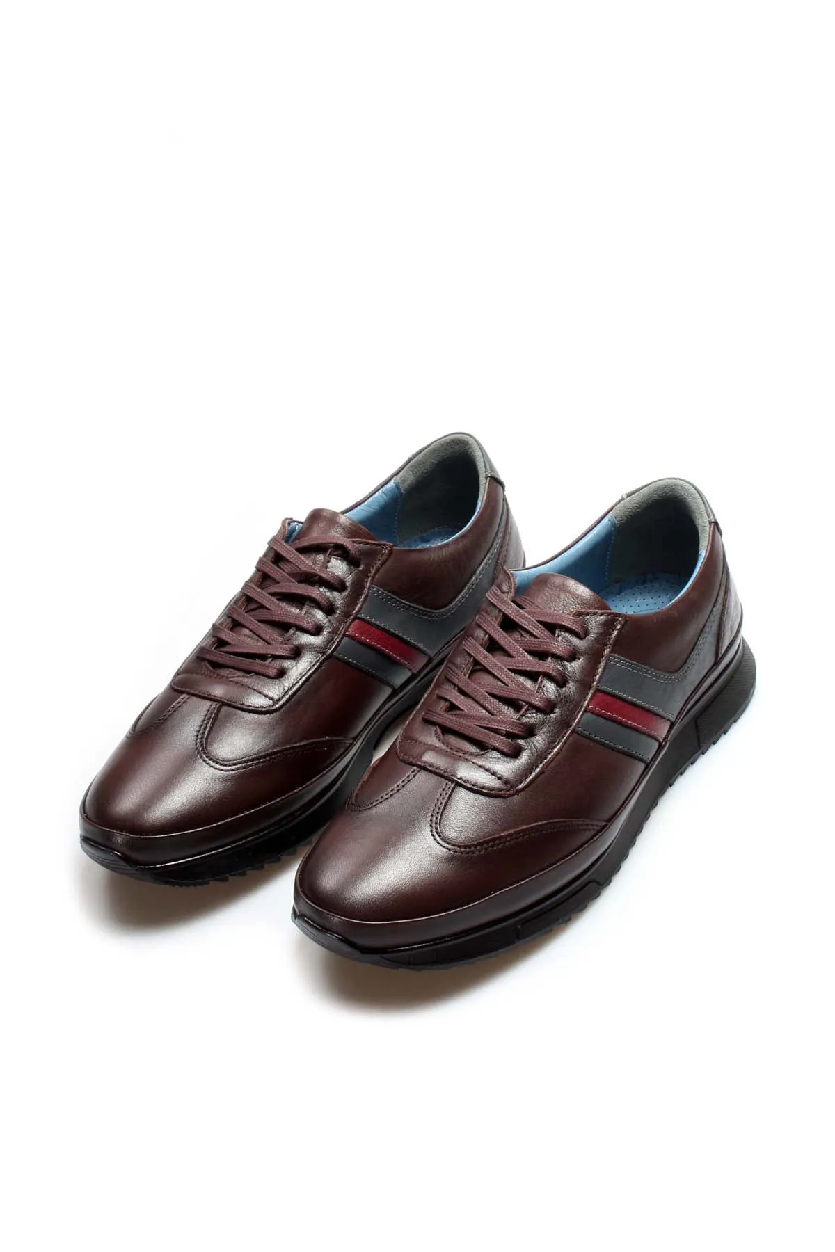 Brown Leather Stripe Sneakers Wessi