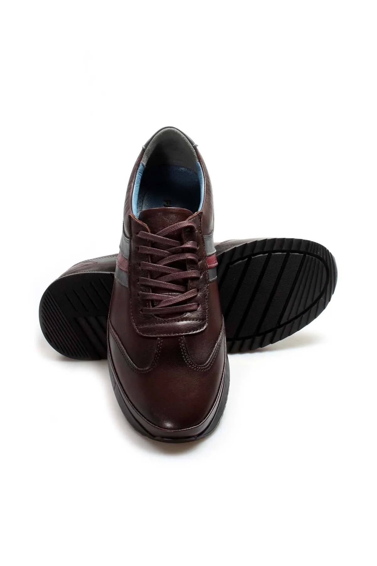 Brown Leather Stripe Sneakers Wessi