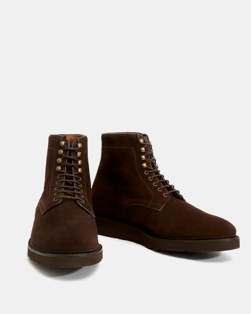 Brown Suede Plain-Toe Boot