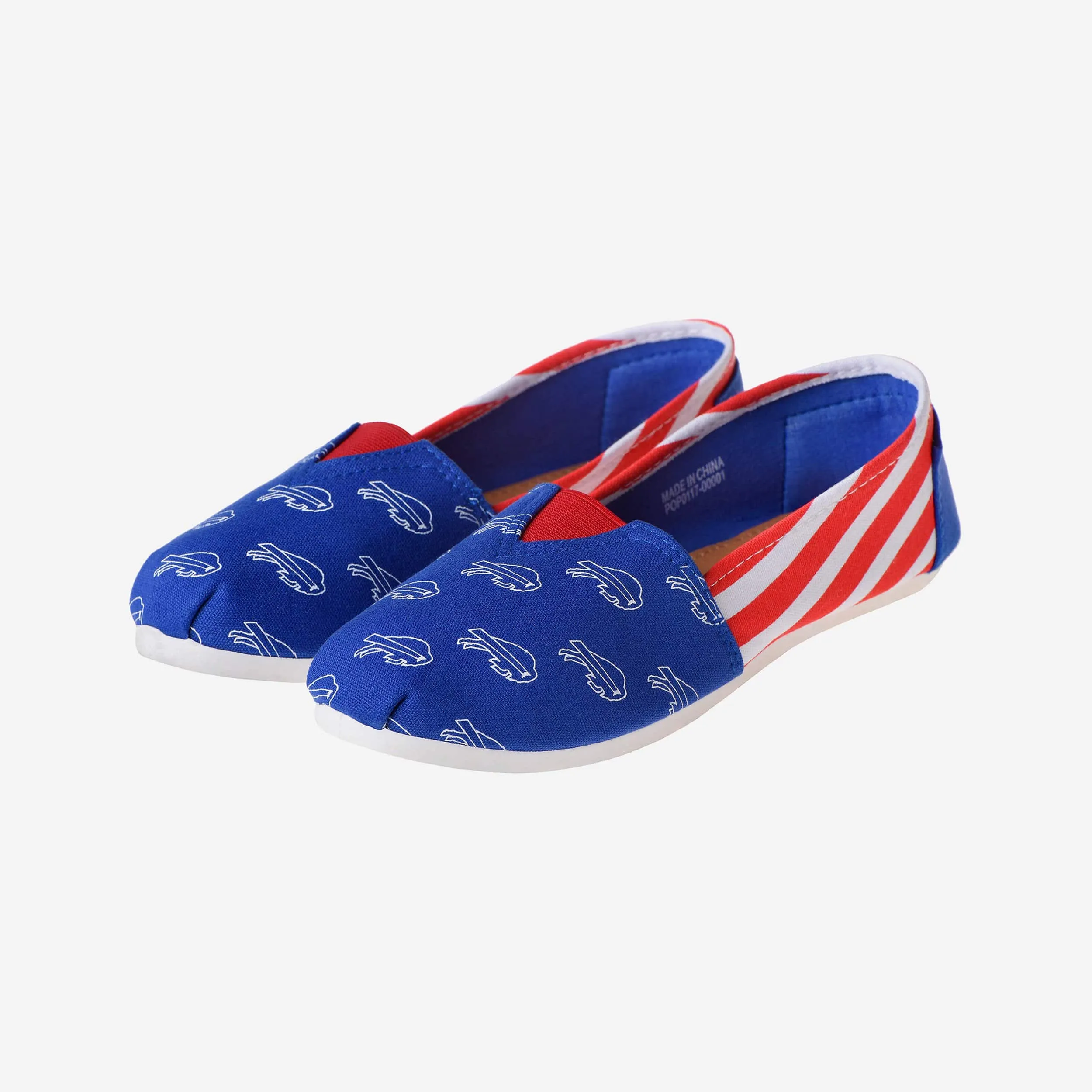 Buffalo Bills Womens Stripe Canvas Shoe