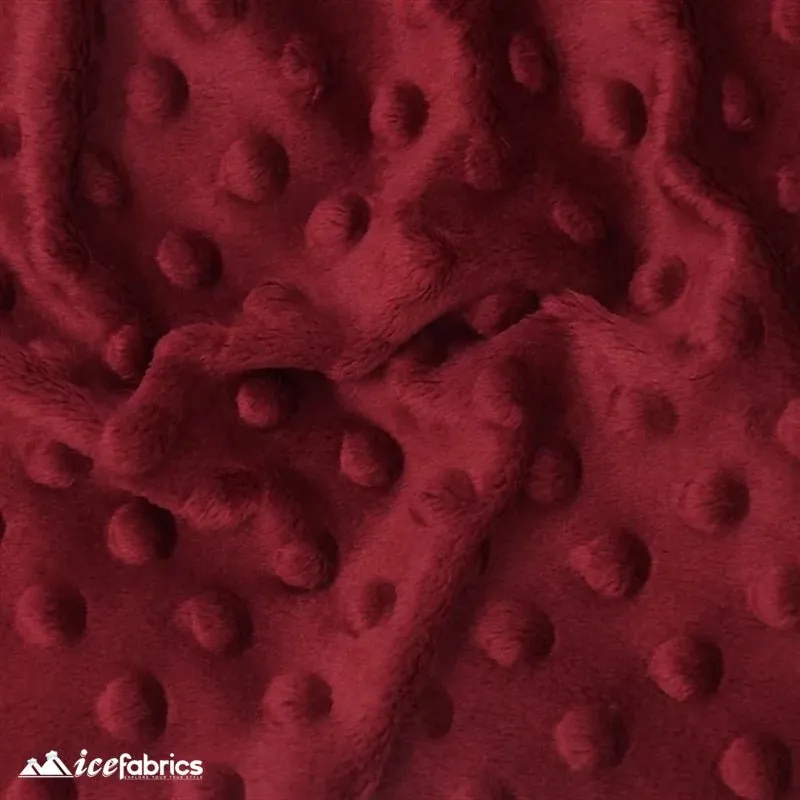 Burgundy Minky Dot Fabric Blanket Fabric