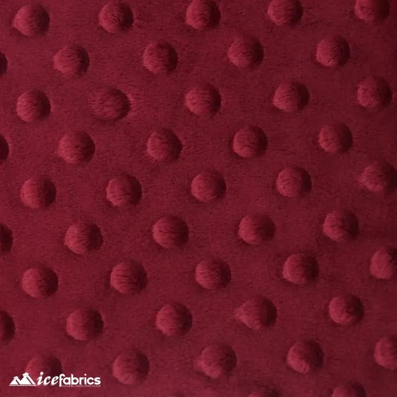 Burgundy Minky Dot Fabric Blanket Fabric