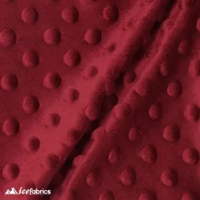 Burgundy Minky Dot Fabric Blanket Fabric