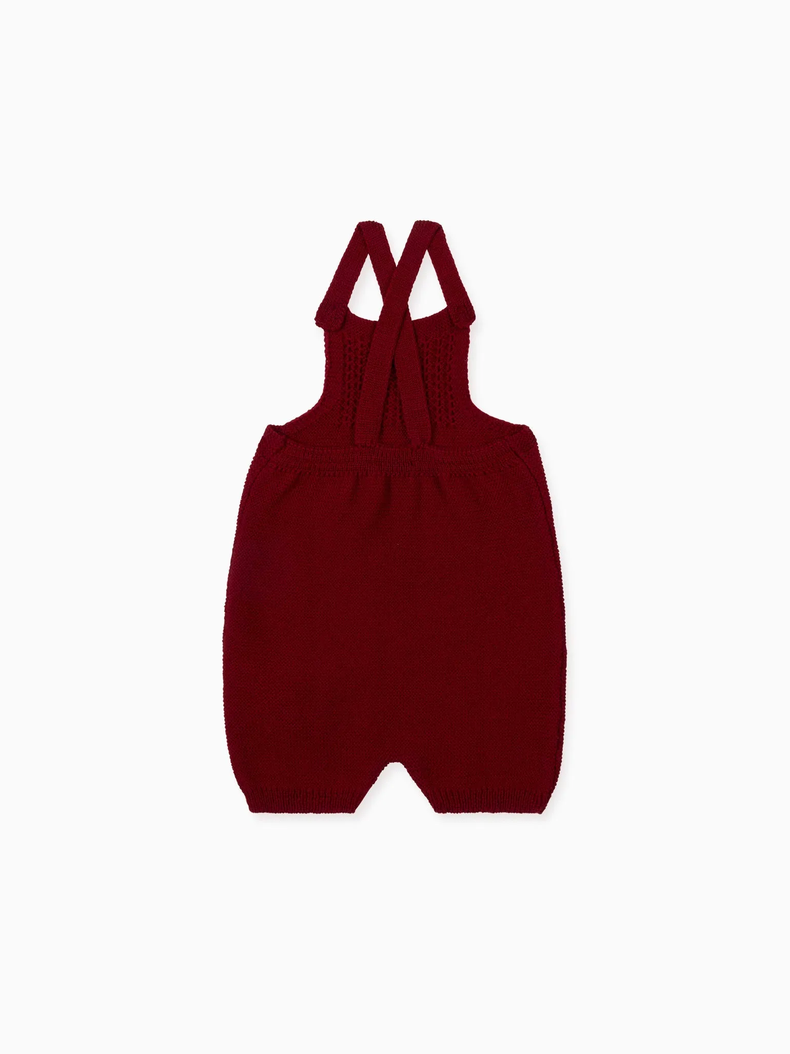 Burgundy Rubino Merino Baby Knitted Dungarees