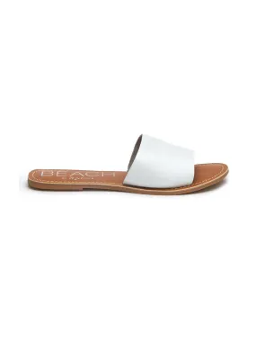 Cabana Slides in White Leather