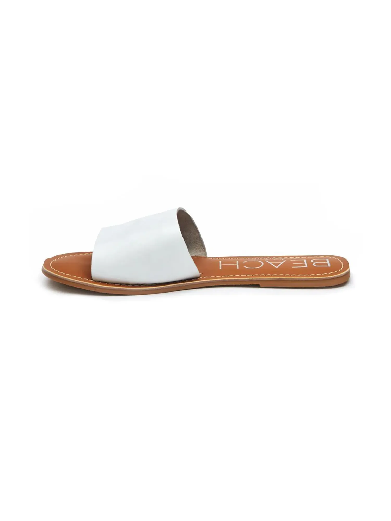 Cabana Slides in White Leather