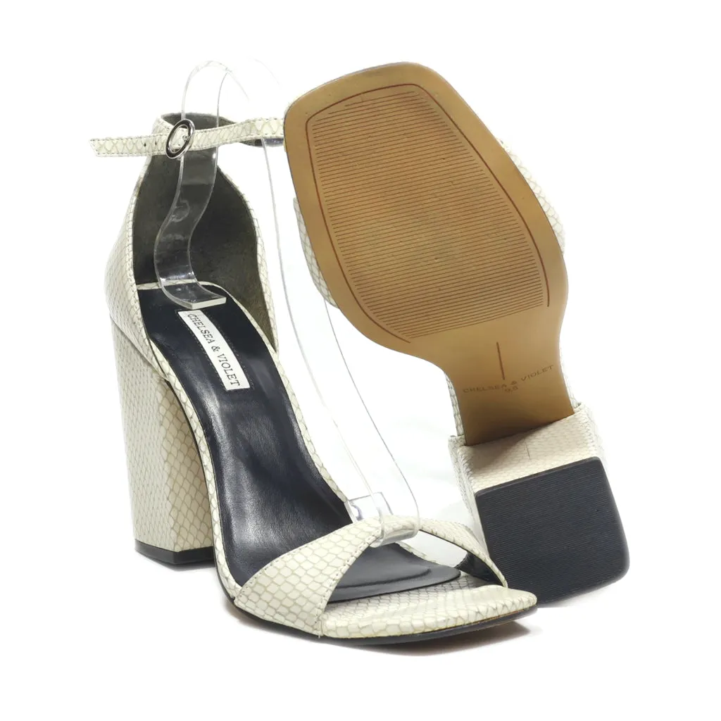 Chelsea & Violet High-Heel Sandals Leather White Colour For Women