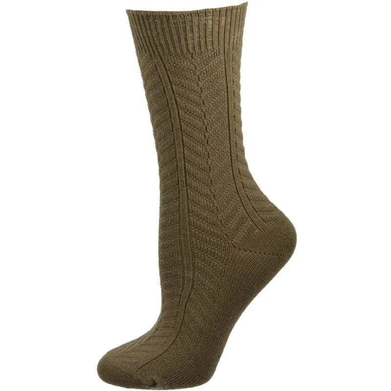 Chevron Pattern Medium Weight Bamboo Crew Socks 3 Pair Pack