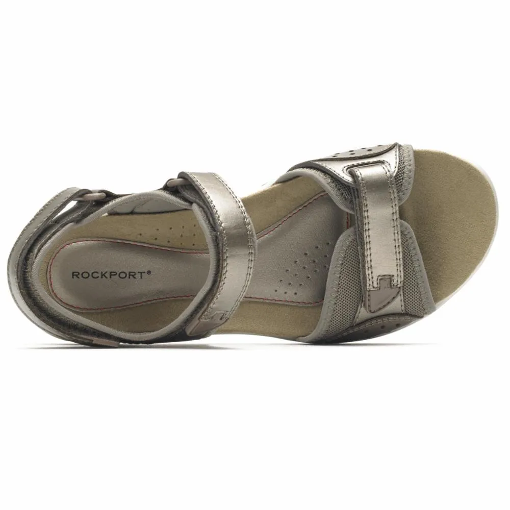 Cobb Hill FRANKLIN THREE STRAP TAUPE/METALLIC LEATHER