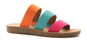 Corkys Dafne Bright Multi Three Banded Sandal