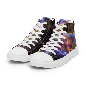 Cosmic Veil Nebula High Top Canvas Sneakers (Women's Sizing)