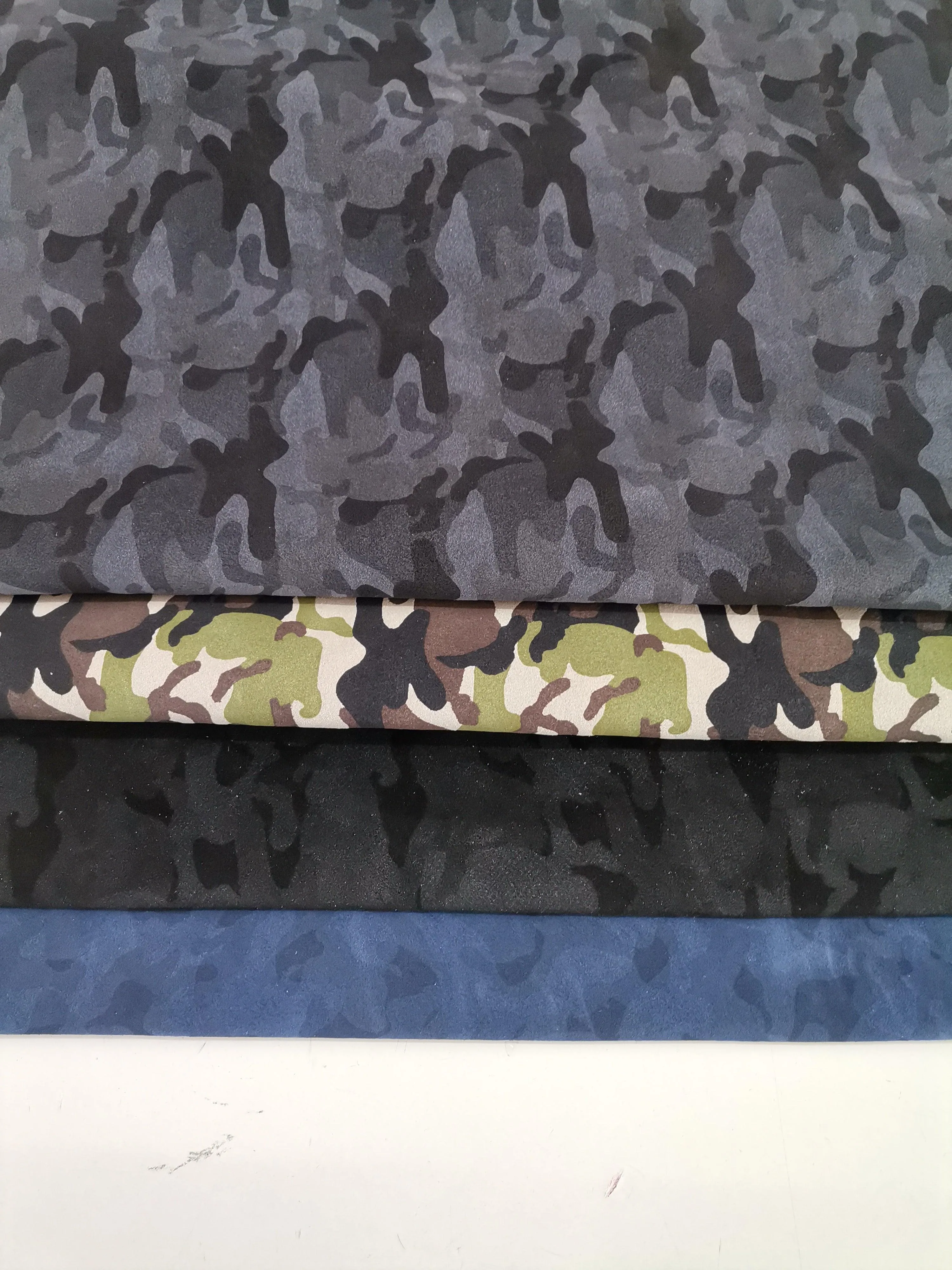 Cow soft split camo leather, army camouflage print on cow genuine leather sheets thickness 1,1-1,2mm(2,5oz