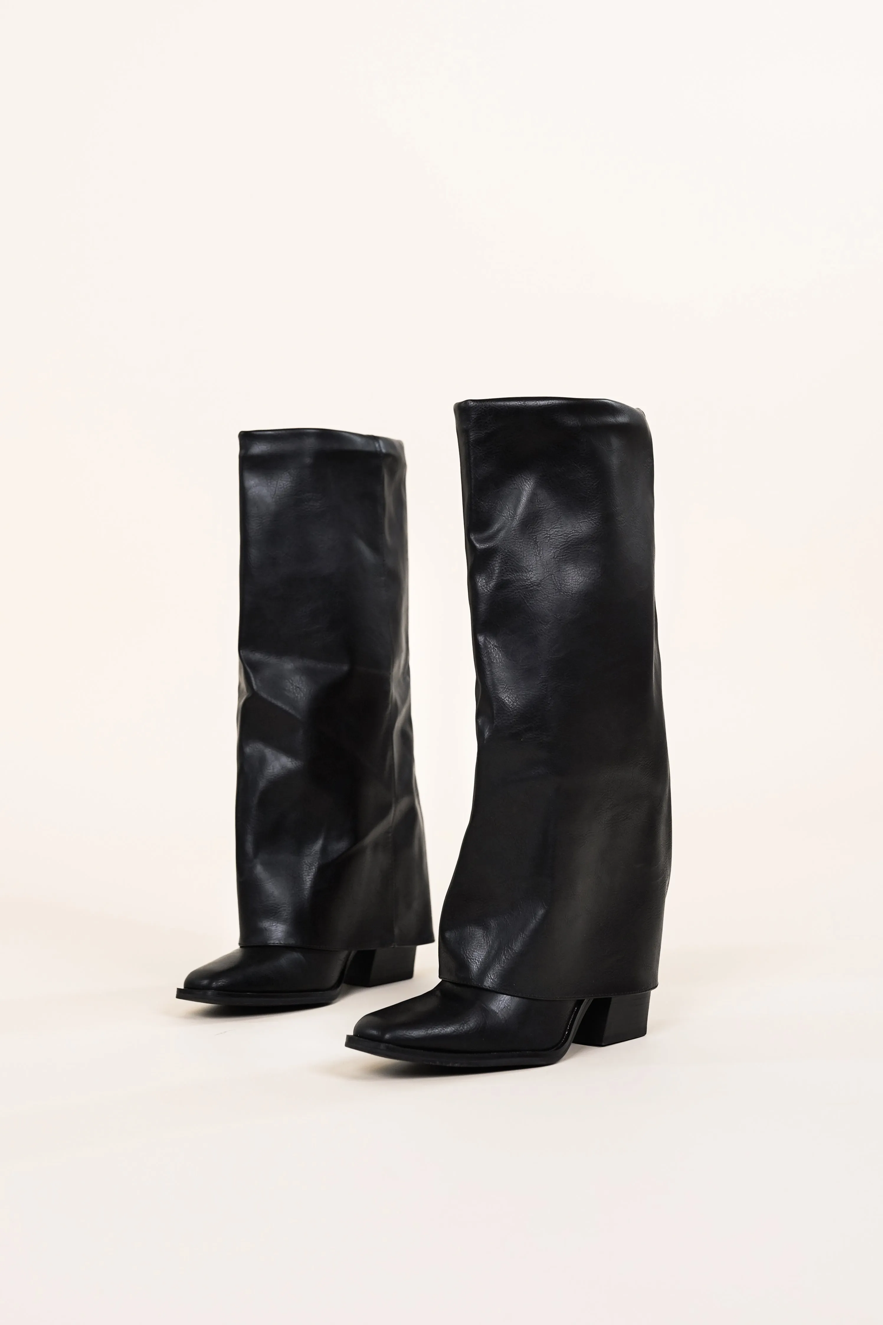 Cowboy boots met overslag zwart - Florine