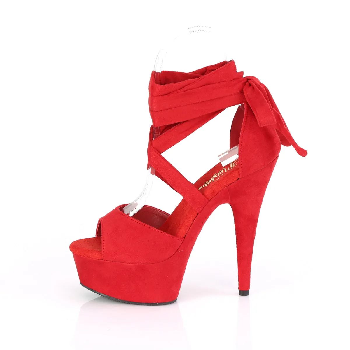 Criss Cross Ankle Wrap Sandals Red