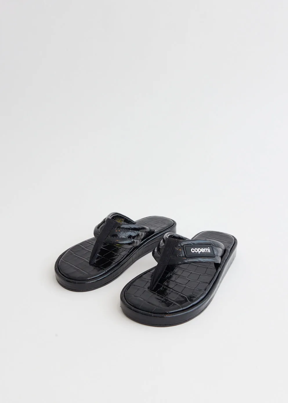 Croco Branded Flip Flop Sandals