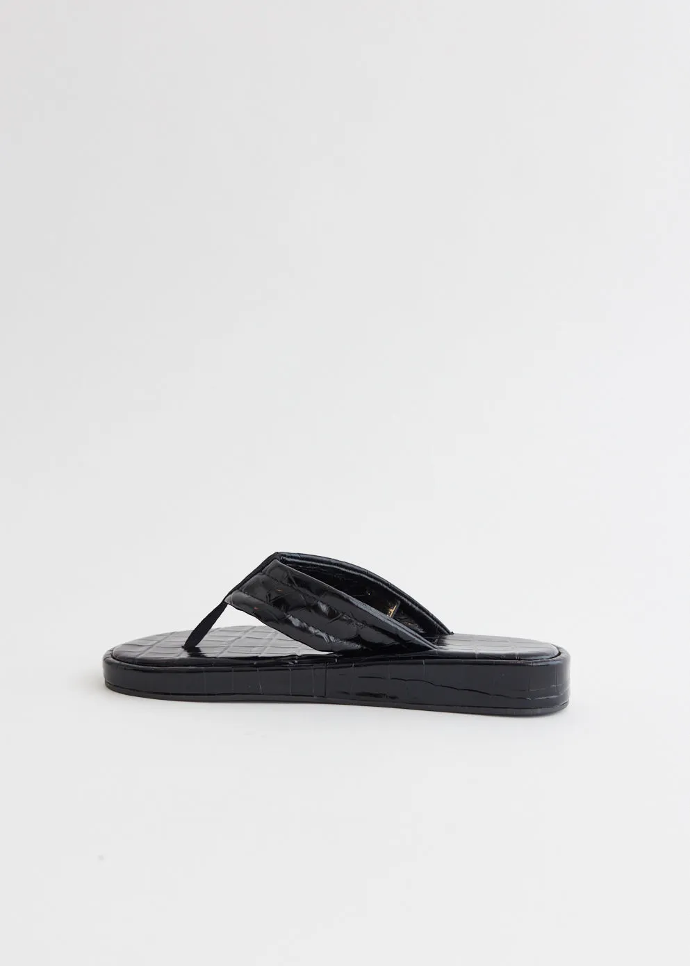 Croco Branded Flip Flop Sandals