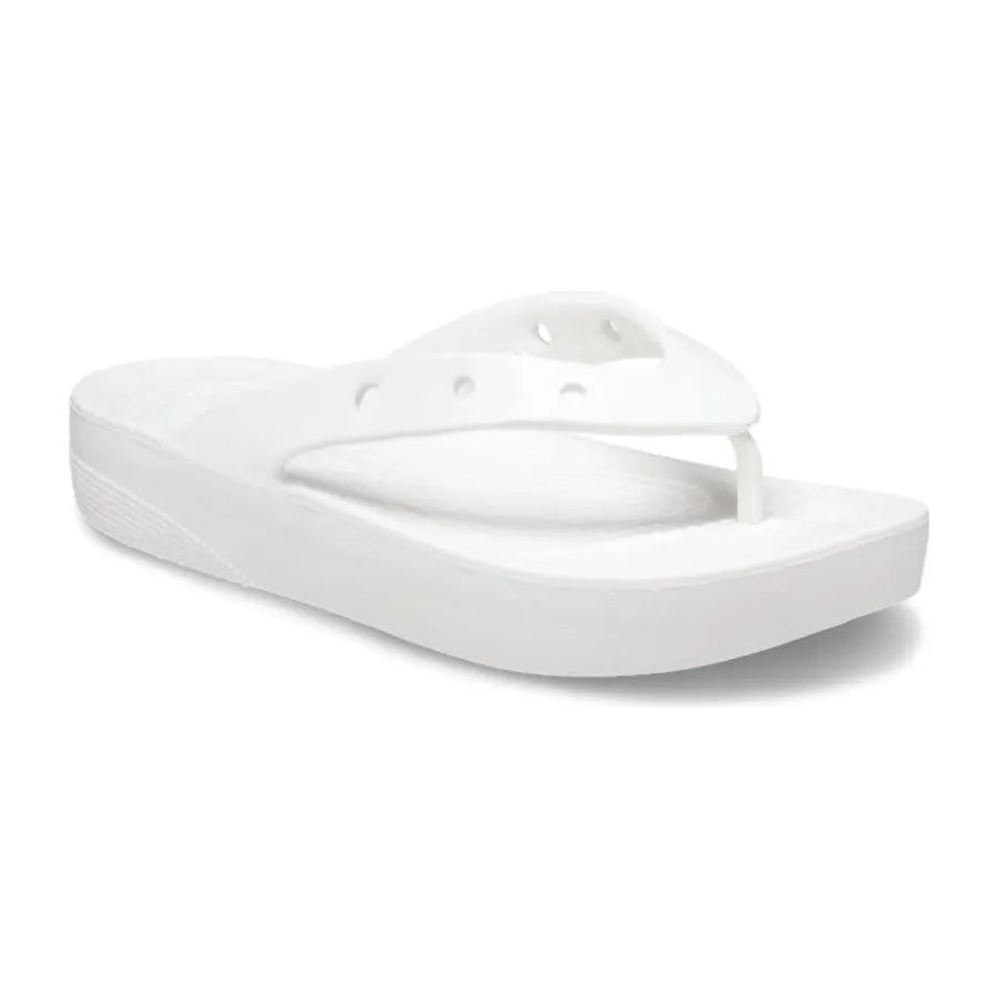 Crocs Womens Sandal Classic Platform Flip White