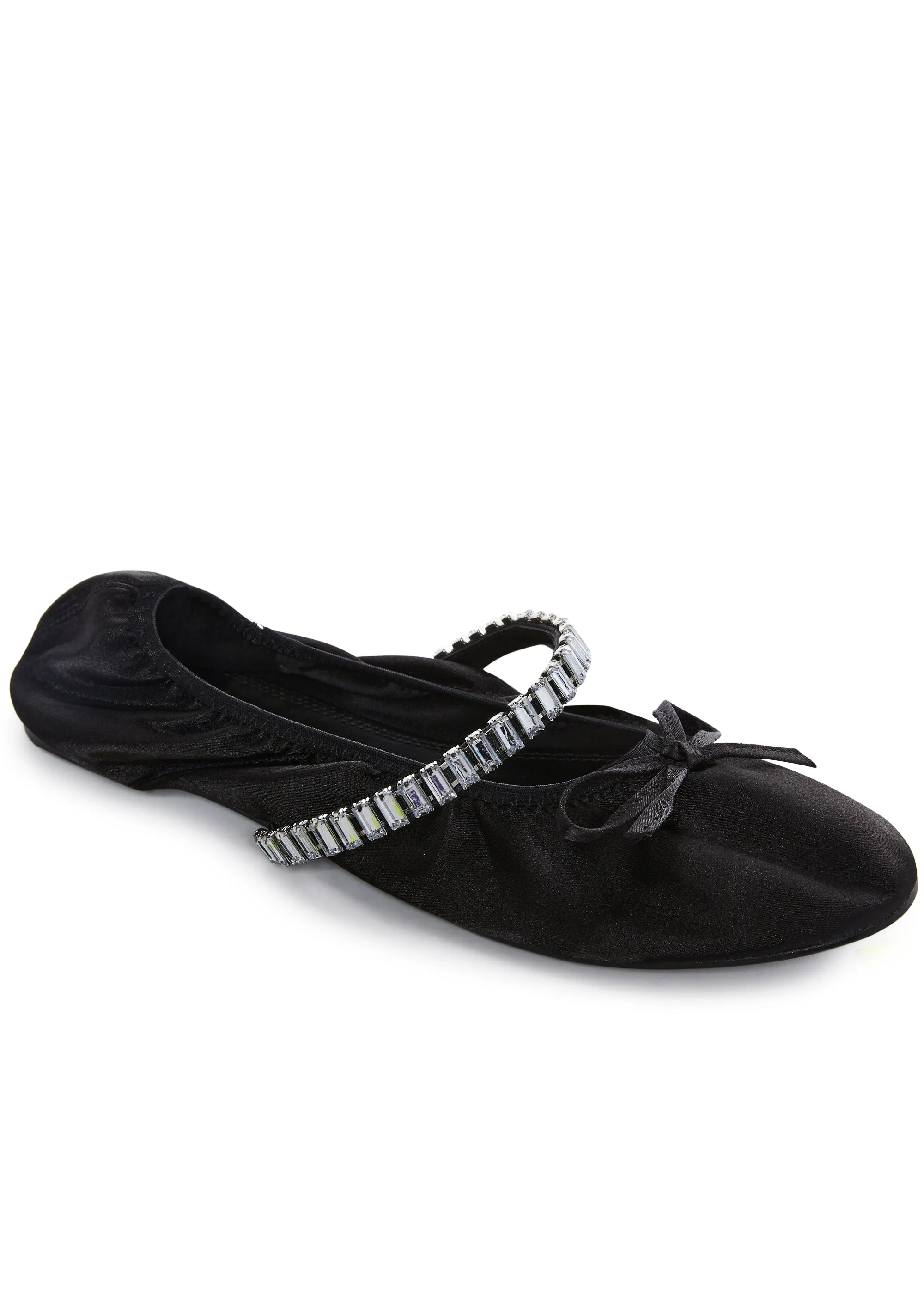 Diamante Ballet Flats - Black