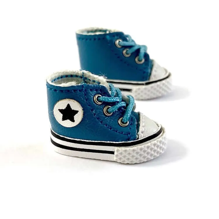 Doll shoes Blythe Doll trainers Blue leather High tops