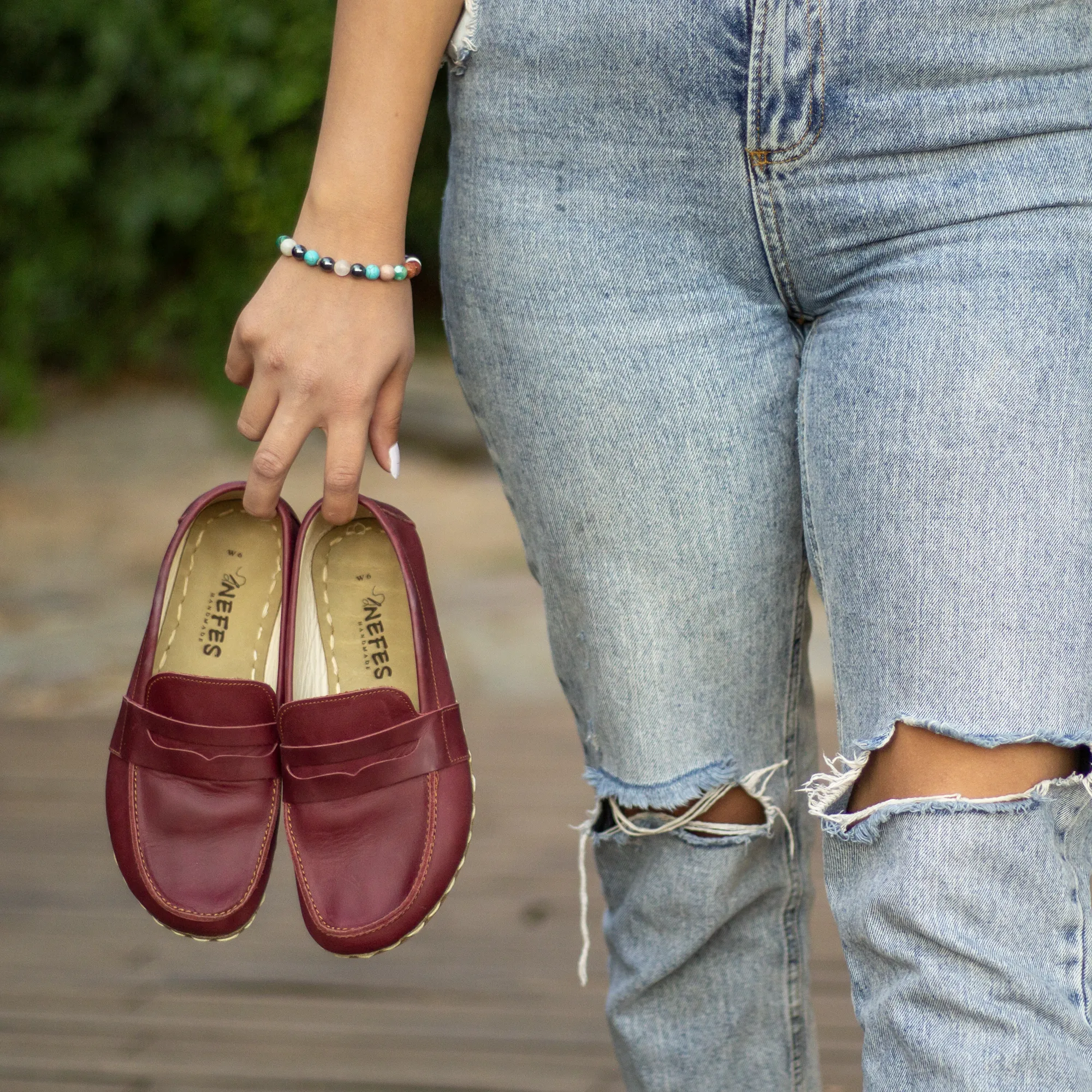 Earthing Barefoot Shoes Crazy Burgundy Women's