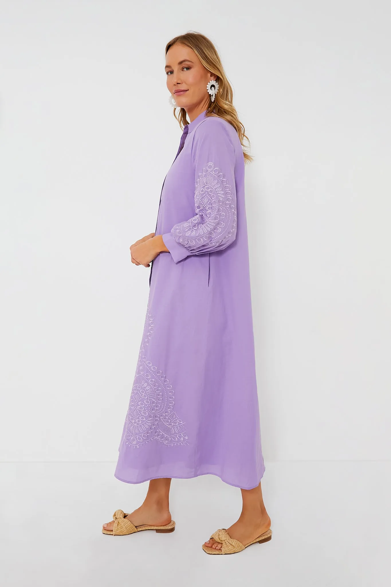 Embroidered Wisteria Caftan