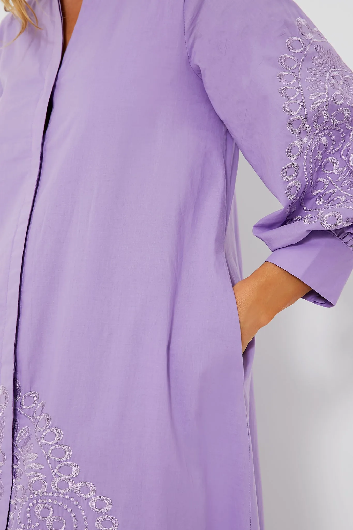 Embroidered Wisteria Caftan