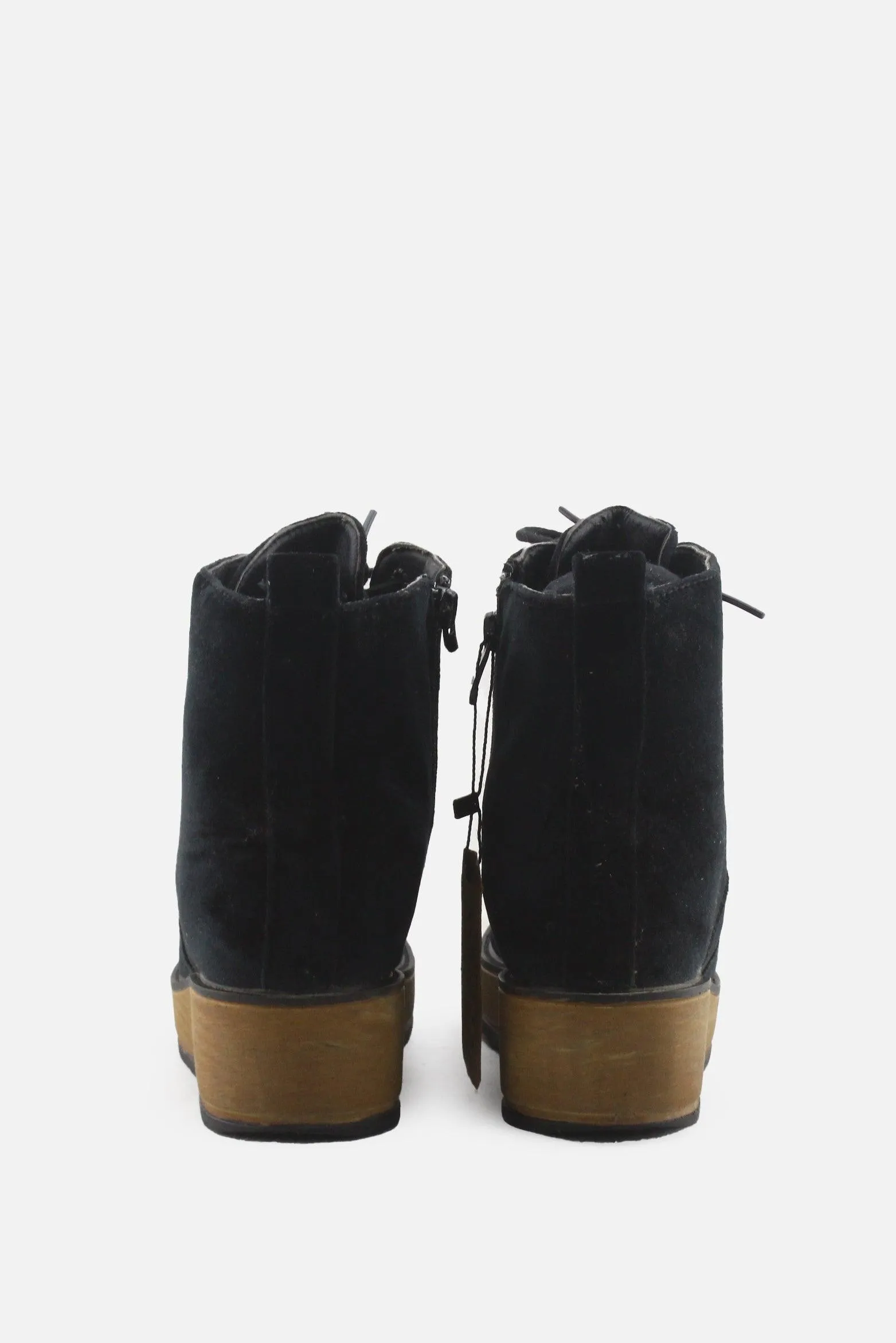 European Brand Zipper Laces Wedges Boots | Suede