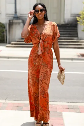 FINAL SALE - Getaway Moves Paisley Jumpsuit