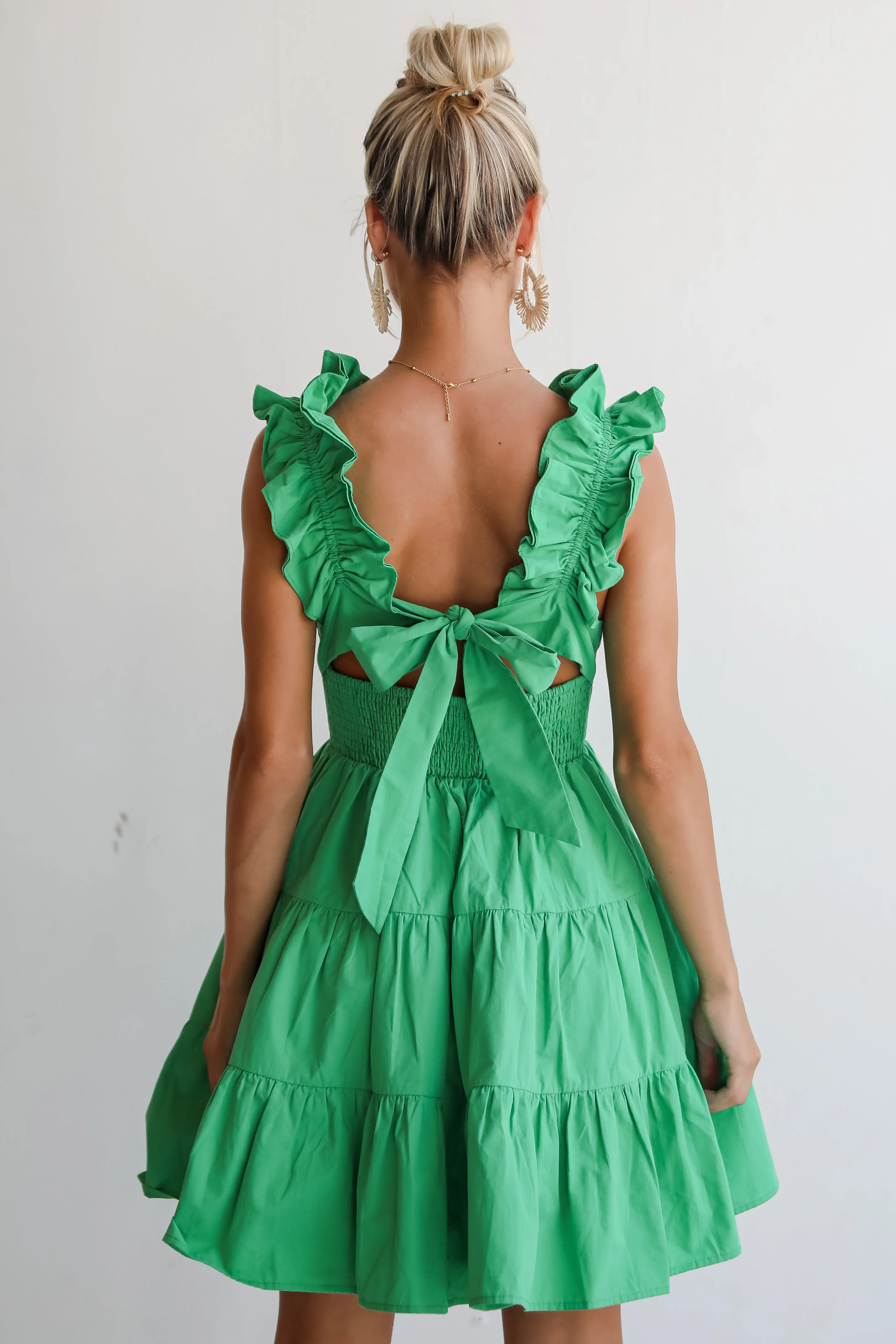 FINAL SALE - Sweet Existence Green Tiered Ruffle Mini Dress