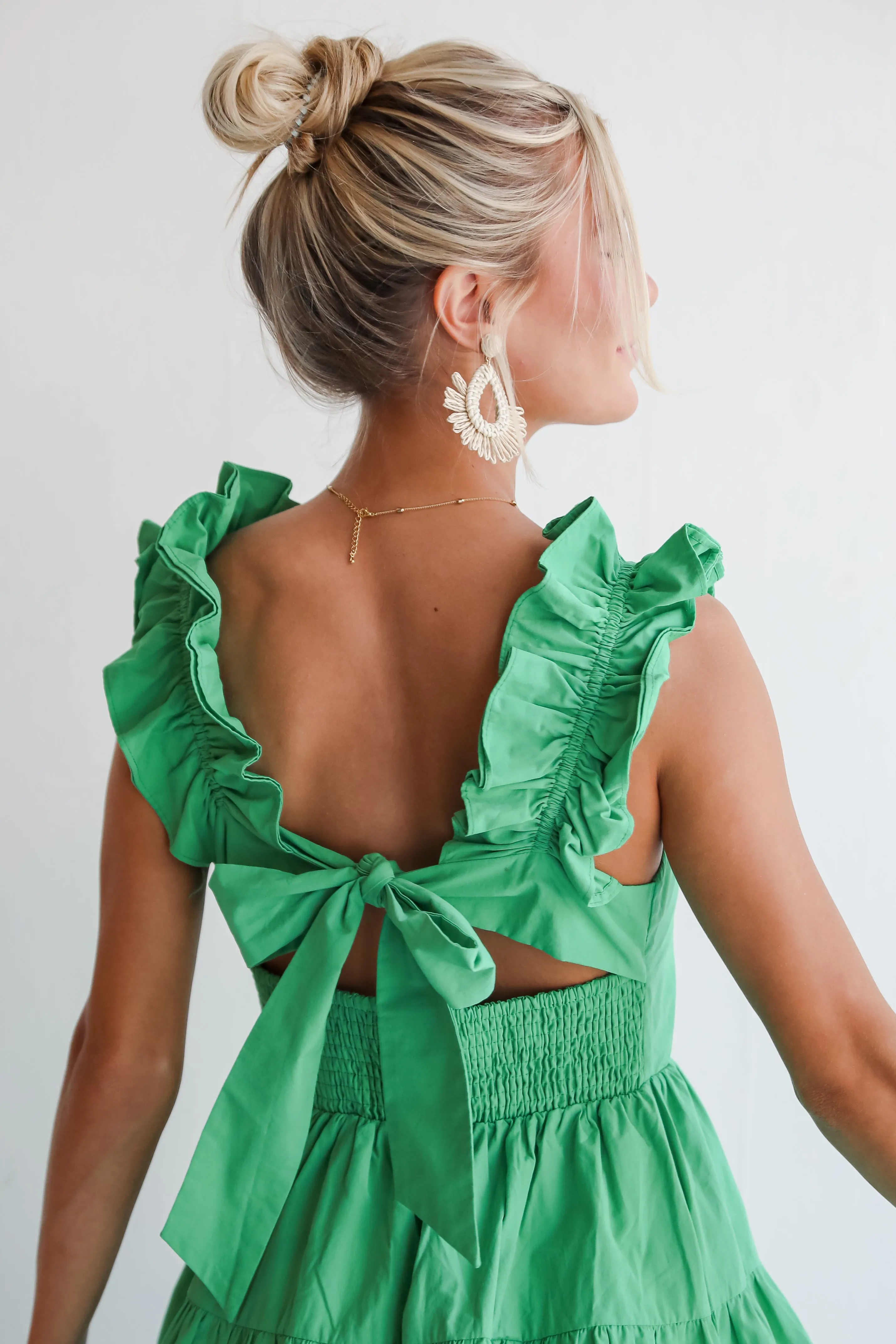 FINAL SALE - Sweet Existence Green Tiered Ruffle Mini Dress