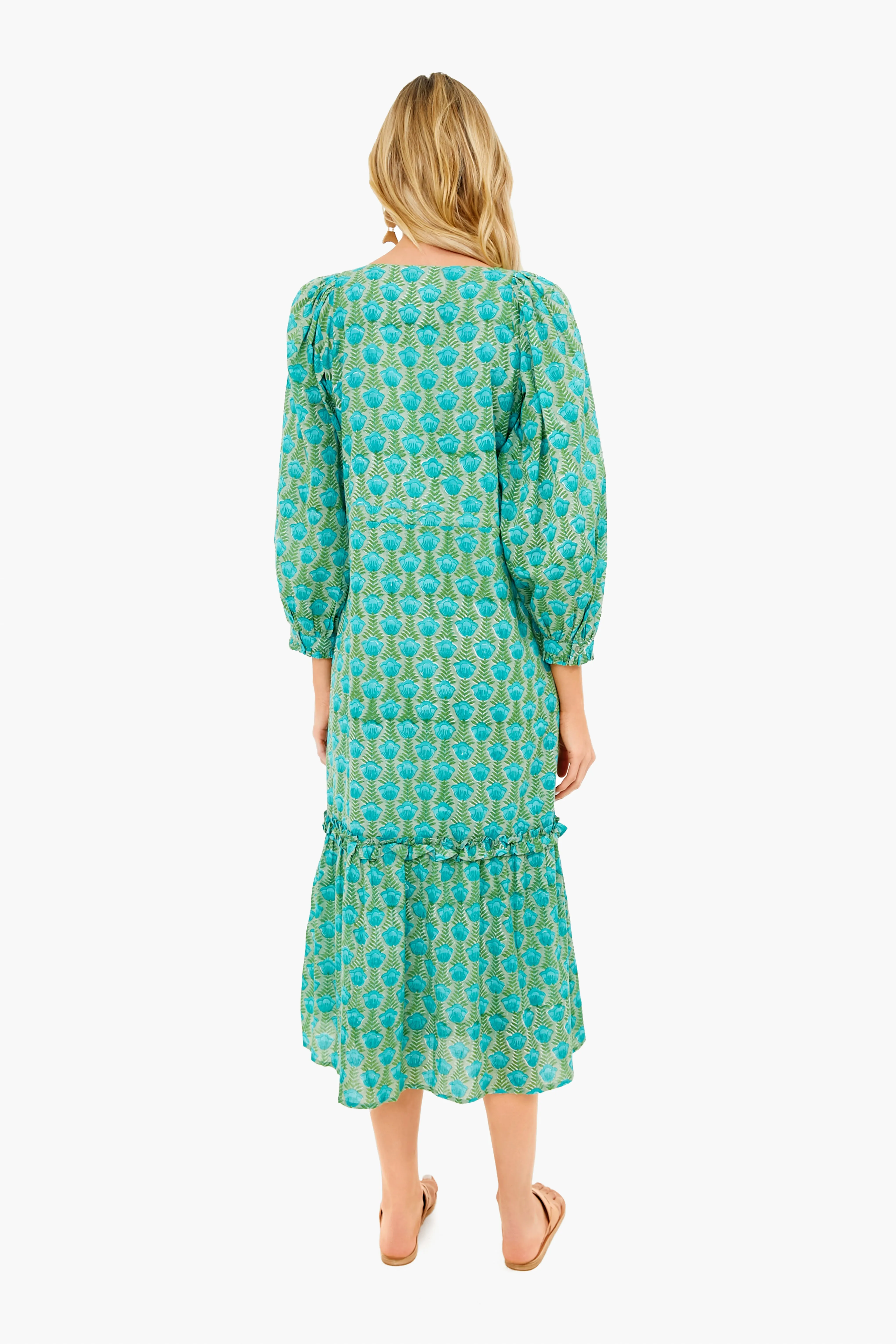 Frida Blue Green Lucy Long Sleeve Dress