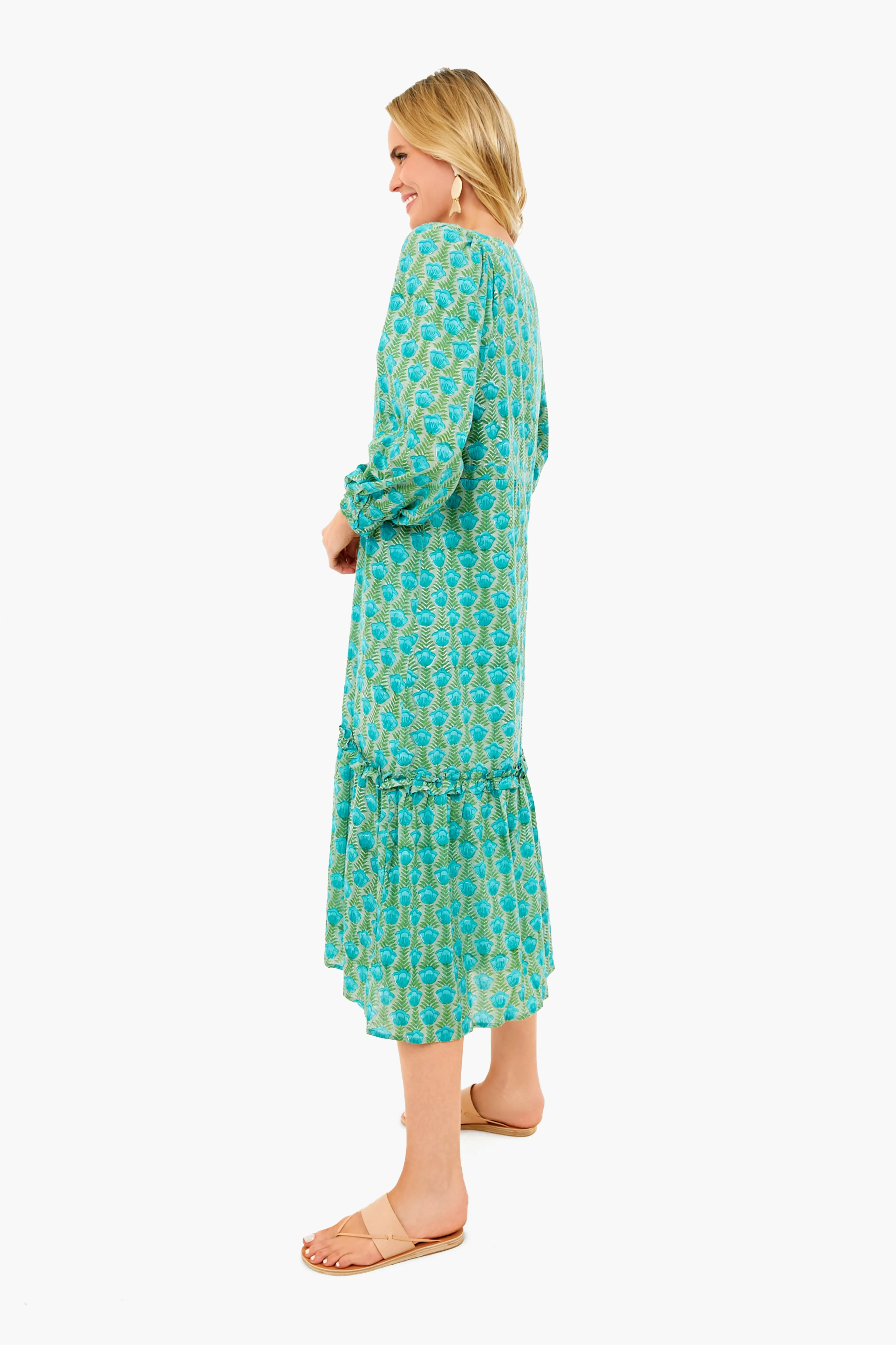 Frida Blue Green Lucy Long Sleeve Dress