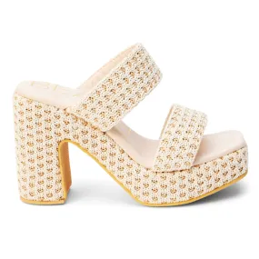 Gem Block Heel Platform Sandals