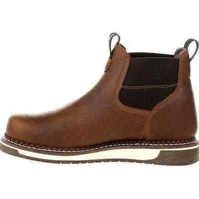 Georgia Men's AMP LT Wedge Chelsea Steel Toe WP Work Boot - Brown - GB00353