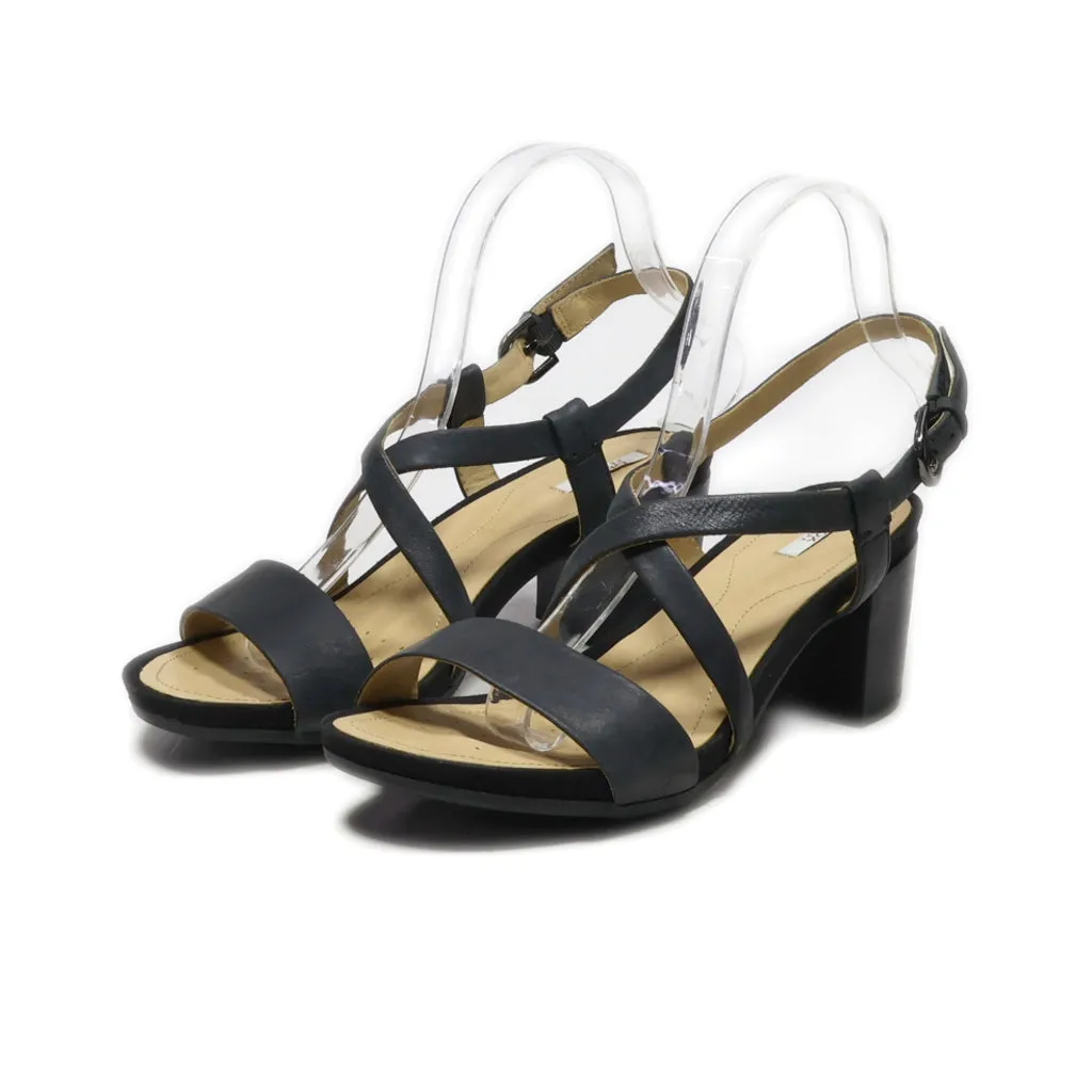 Geox High-Heel Sandals Leather Black Colour For Women