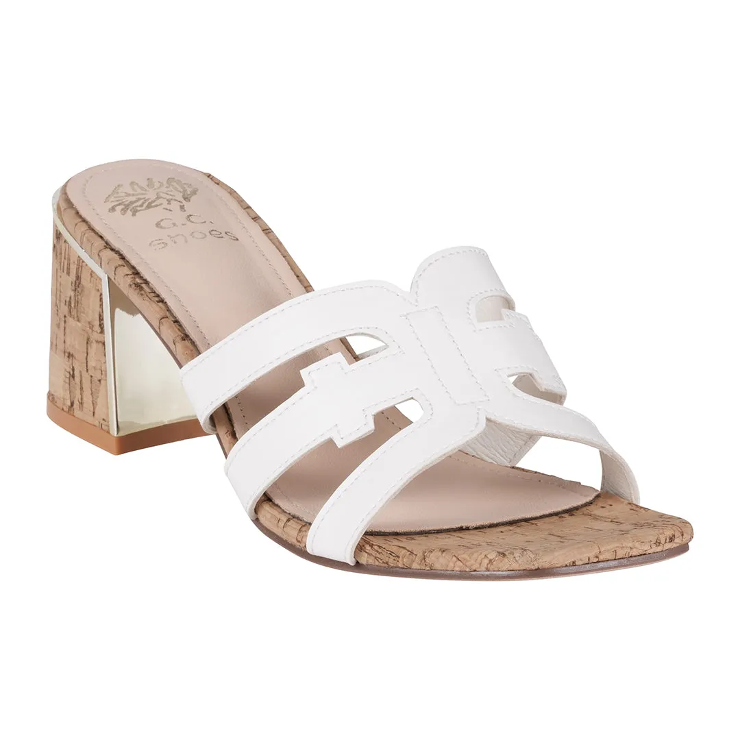 Gianna White Cutout Heeled Sandals