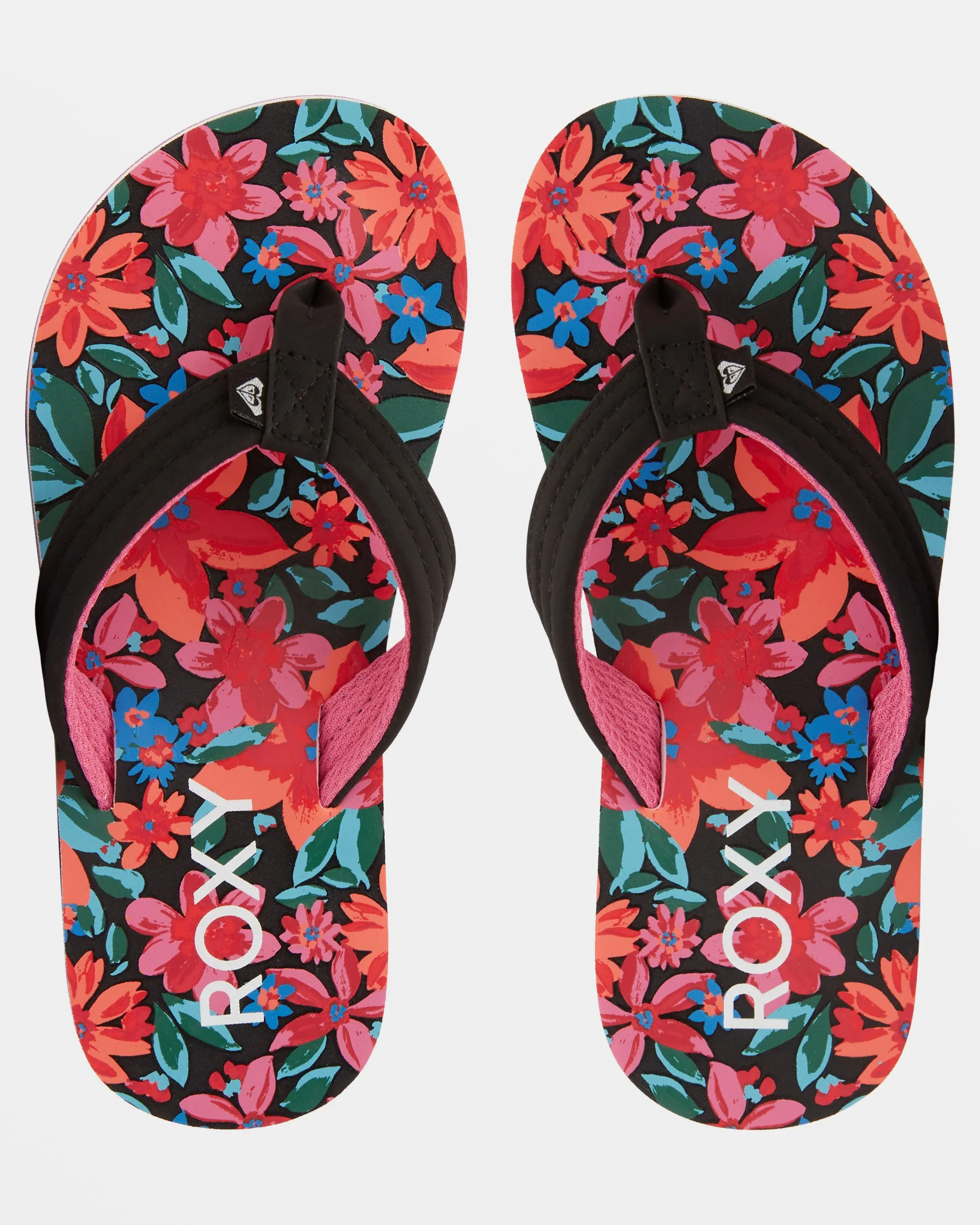 Girls 4-16 Vista Loreto Flip-Flops - Black/Cactus Flower