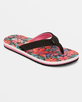 Girls 4-16 Vista Loreto Flip-Flops - Black/Cactus Flower