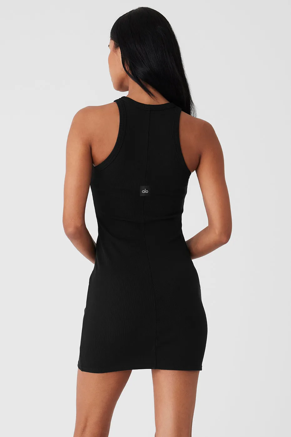 Goddess Ribbed Go-To Dress - Black