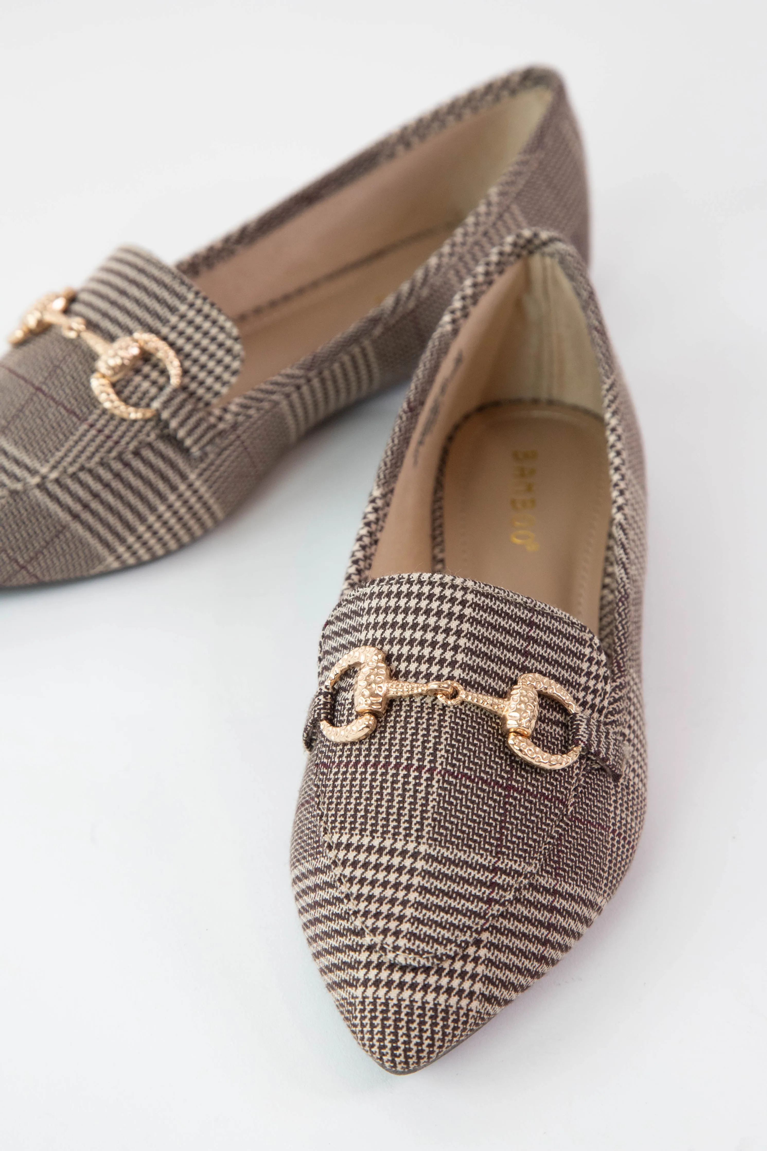 Gracious Loafer Flat, Brown Plaid