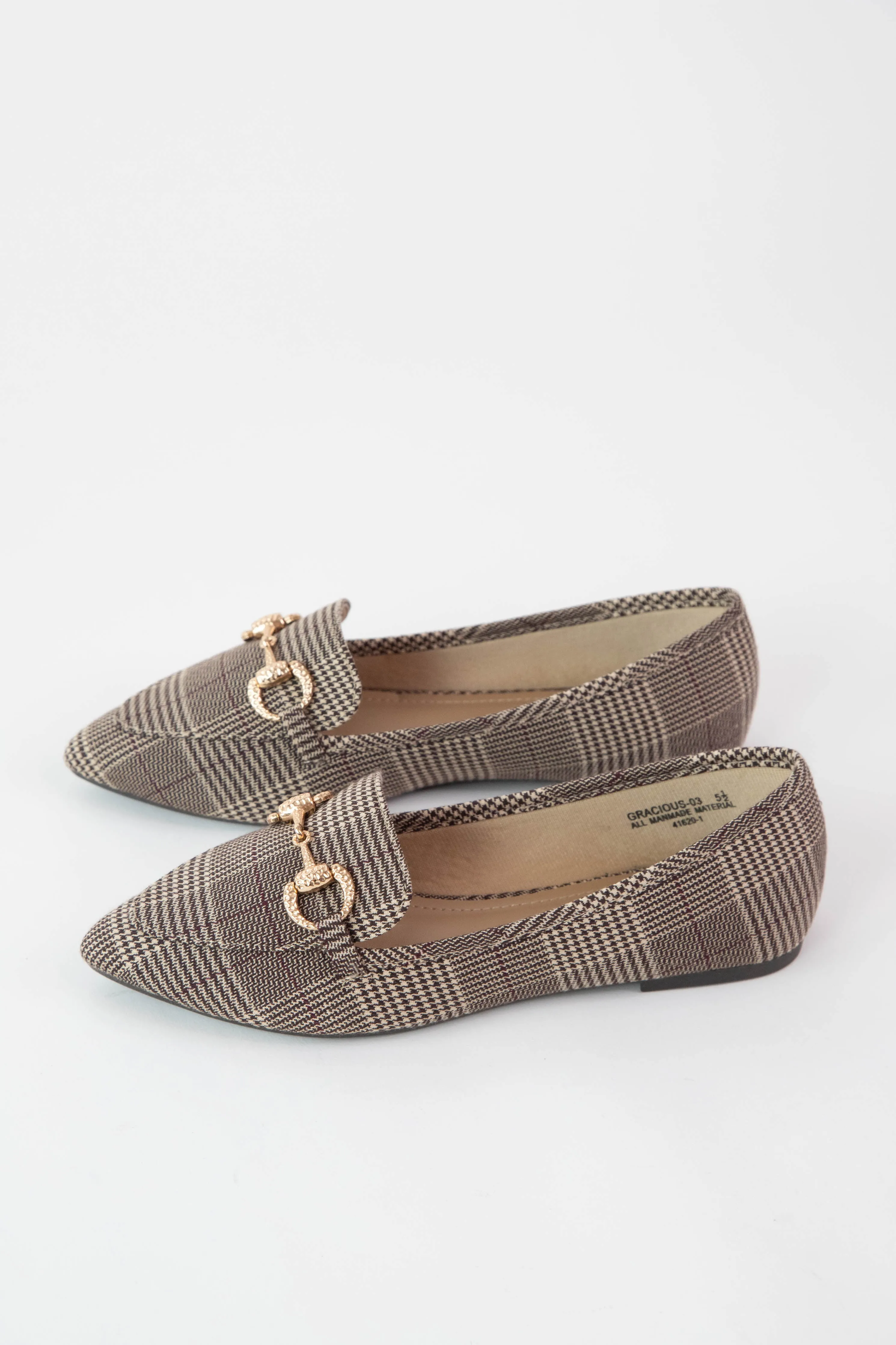 Gracious Loafer Flat, Brown Plaid