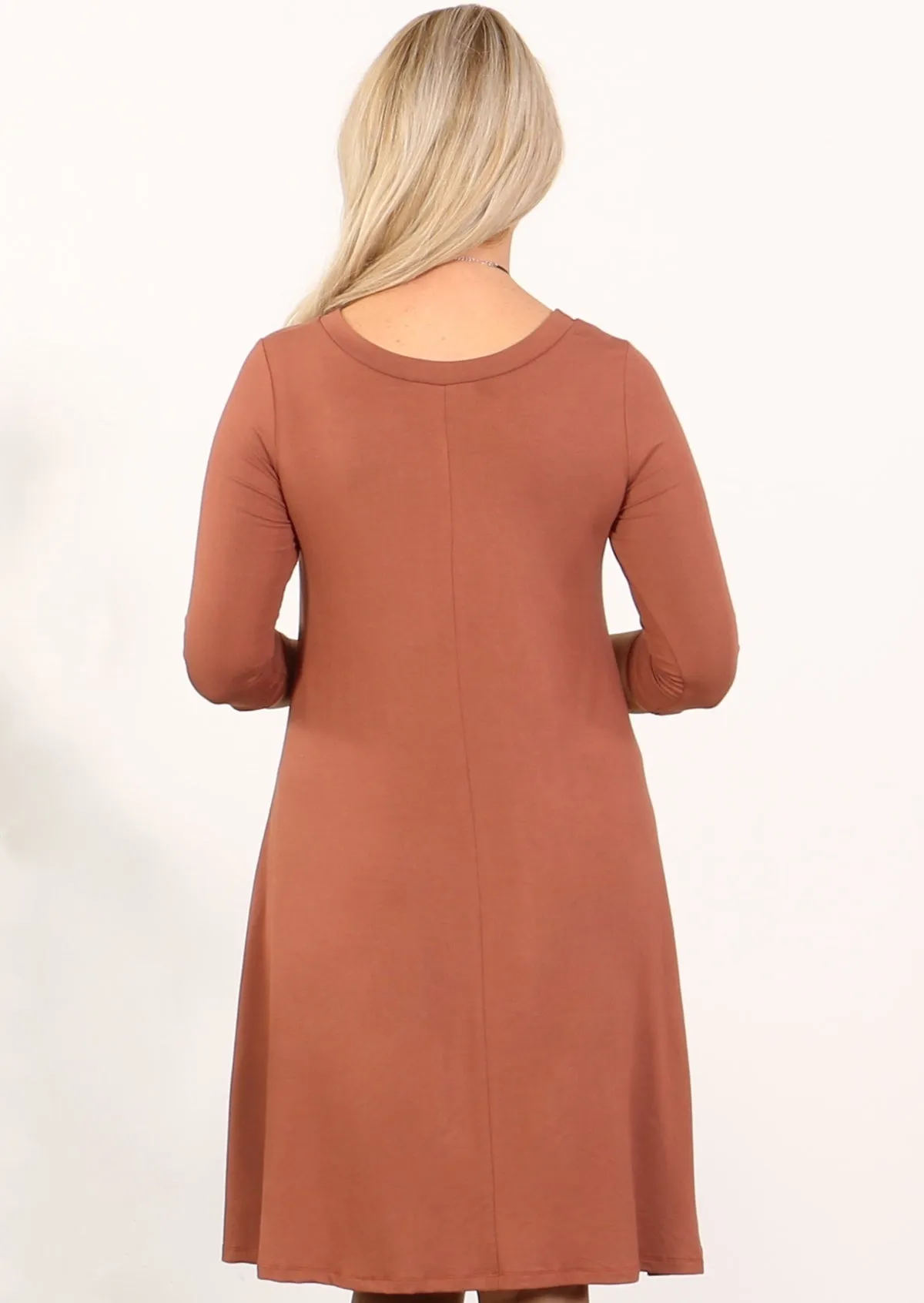 Half Sleeve Jersey Dress Dusty Rose