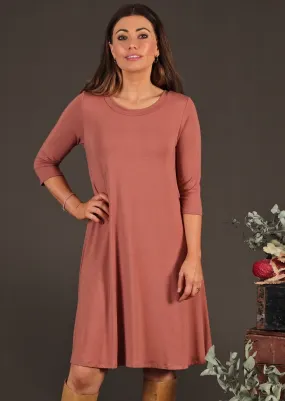 Half Sleeve Jersey Dress Dusty Rose